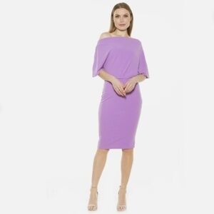 Alexia Admor Lilac Orchid Purple Olivia Off The Shoulder Dress Nwt XL